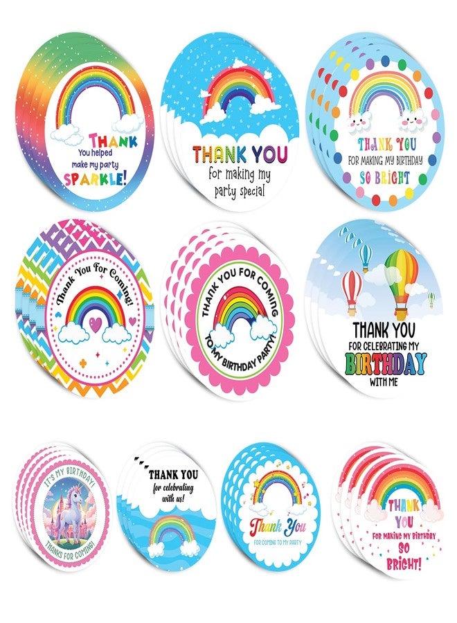 RABOWA Pack 45 Pcs Thank You Stickers for Party Favors Kids Girls Boys Toddlers Colorful Labels Birthday Supplies Funny Cute Aesthetic Sticker Round Waterproof Small Vinyl Decals Bulk - Image 1